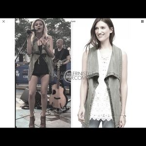 ANTHROPOLOGIE Marrakech light green vest XS